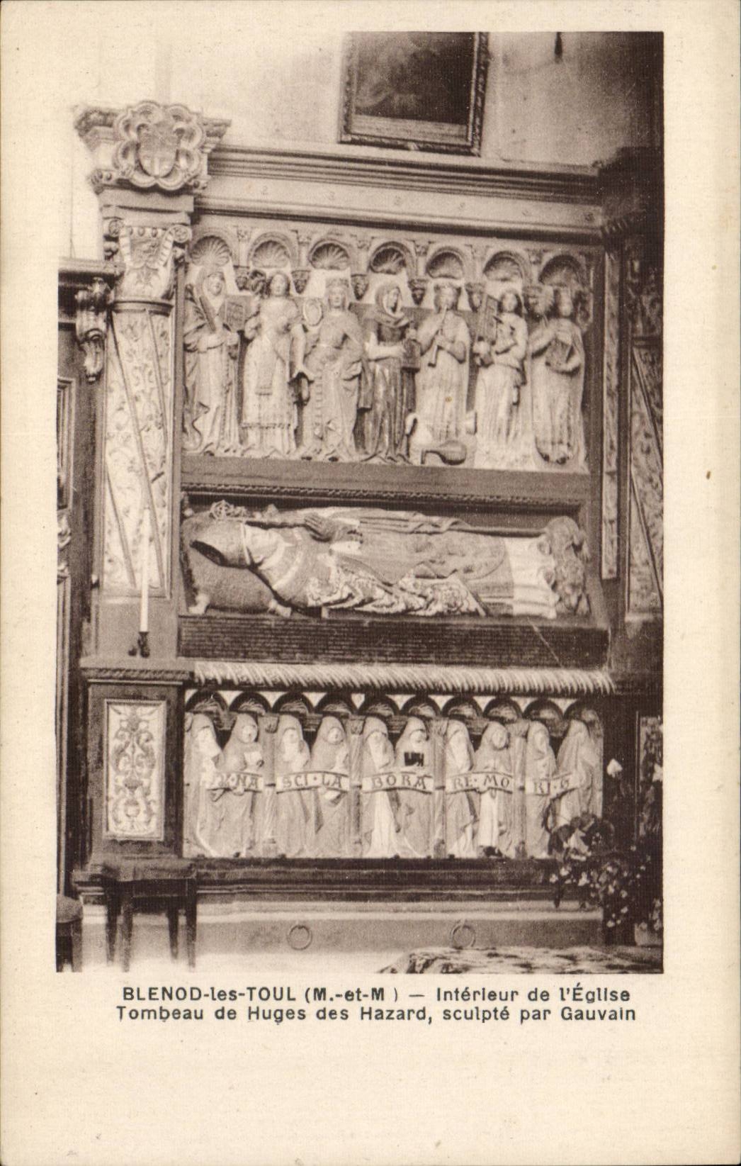 Blenod-les-Toul (M.-et-M.) — Interior of the Church, Tomb of Hugues des Hazard, sculpted by Gauvain