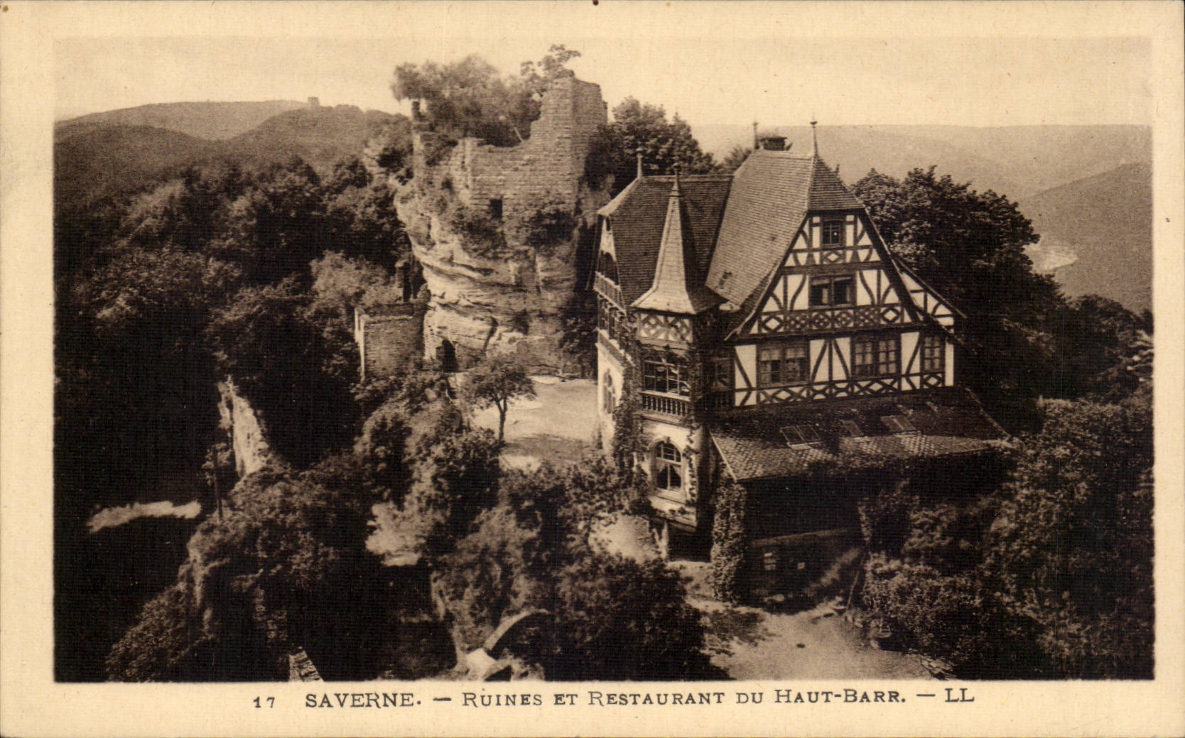 CPA Saverne Ruines et restaurant du Haut Barr