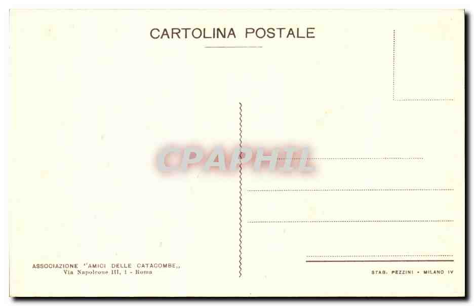 CPA Italie Italia Catacomba di S Callisto Cripta delle percorelle Il buon pastore — Rückseite