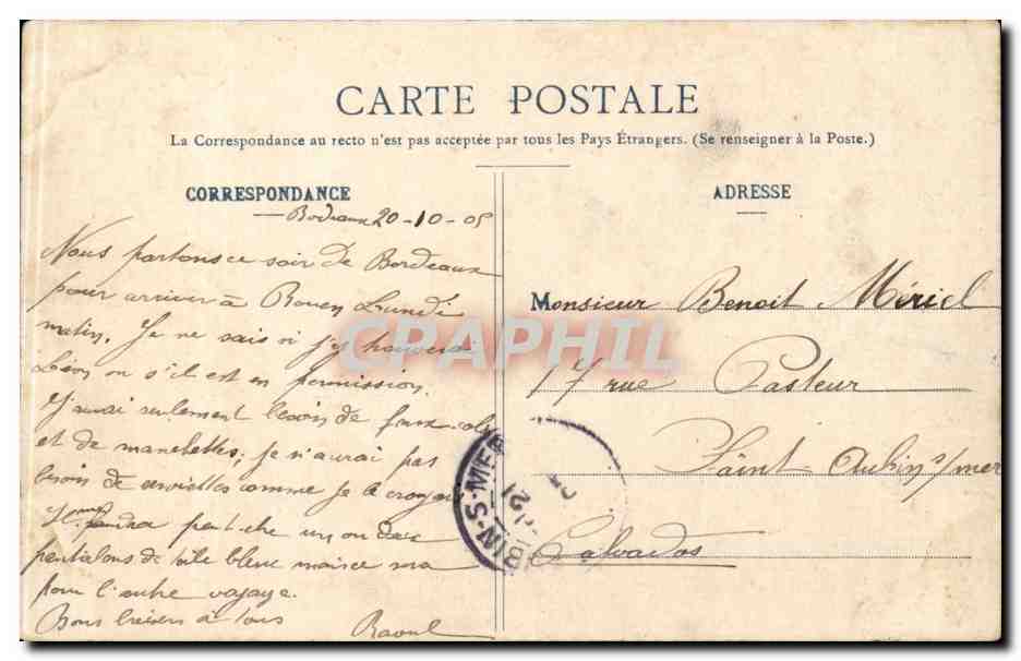 CPA Bordeaux Cathedrale St Andre — Verso