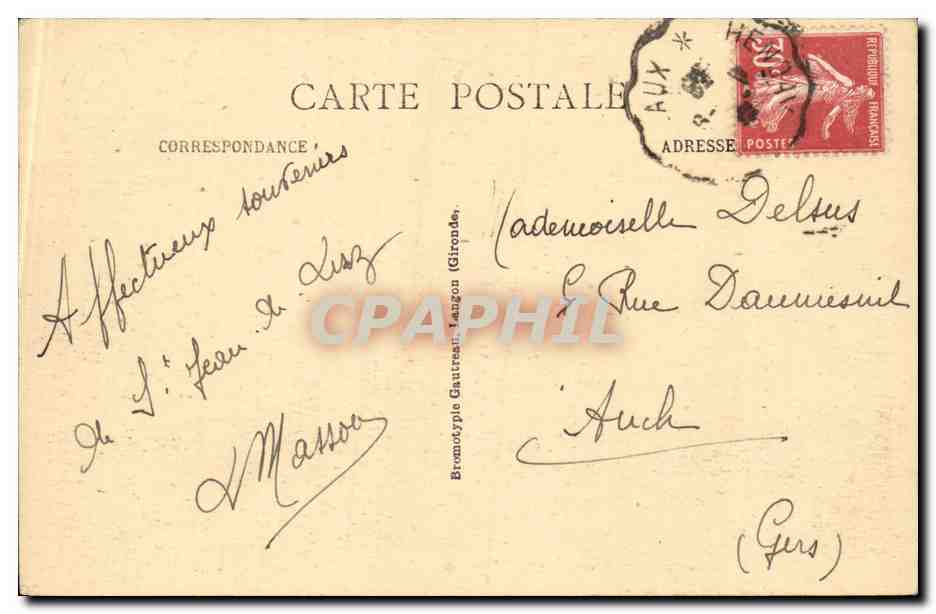 CPA St Jean de Luz Entree du casino — Rückseite