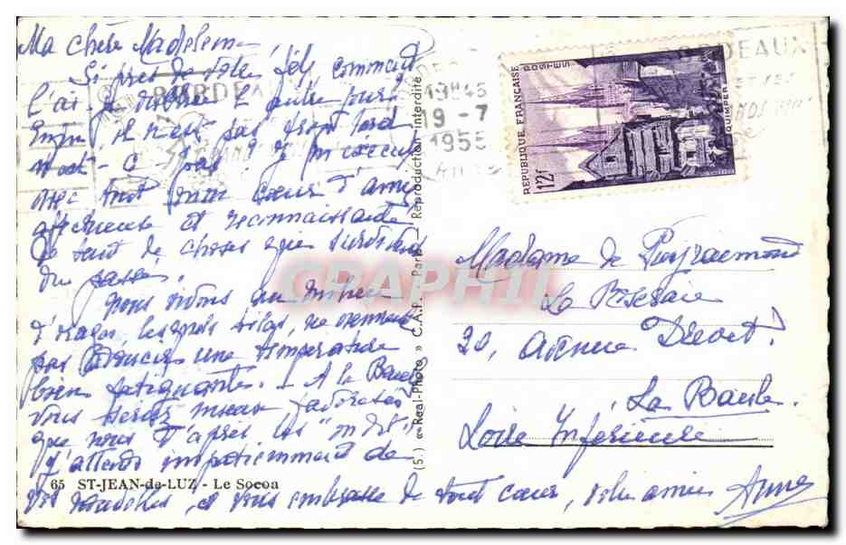 Saint-Jean-de-Luz - La Socca - Blick auf den Hafen und Leuchtturm - C.A.P. (Verlag) — Rückseite