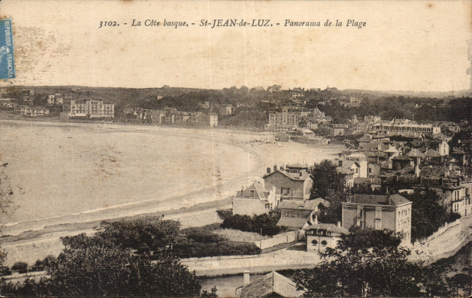 CPA St Jean de Luz Panorama de la plage