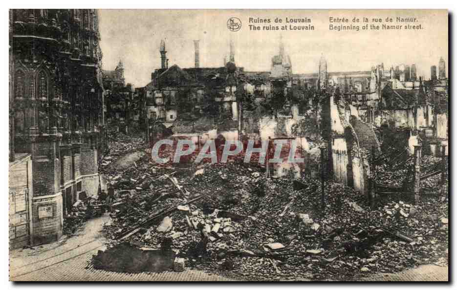 Ruines de Louvain — Entrée de la rue de Namur — N. ELS
