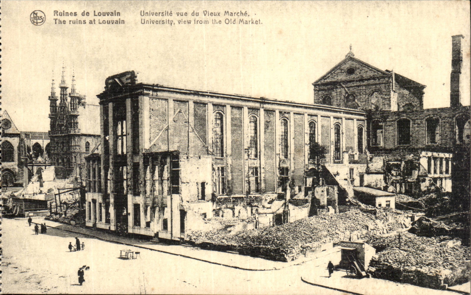 Ruines de Louvain — Université vue du Vieux Marché — N. Thill