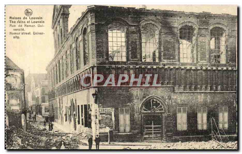 Ruines de Louvain — Rue de Namur, Université — Ern. Thill, Bruxelles
