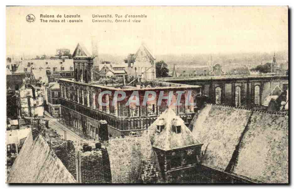 Ruines de Louvain — Vue d'ensemble — Éditeur Nels, Bruxelles