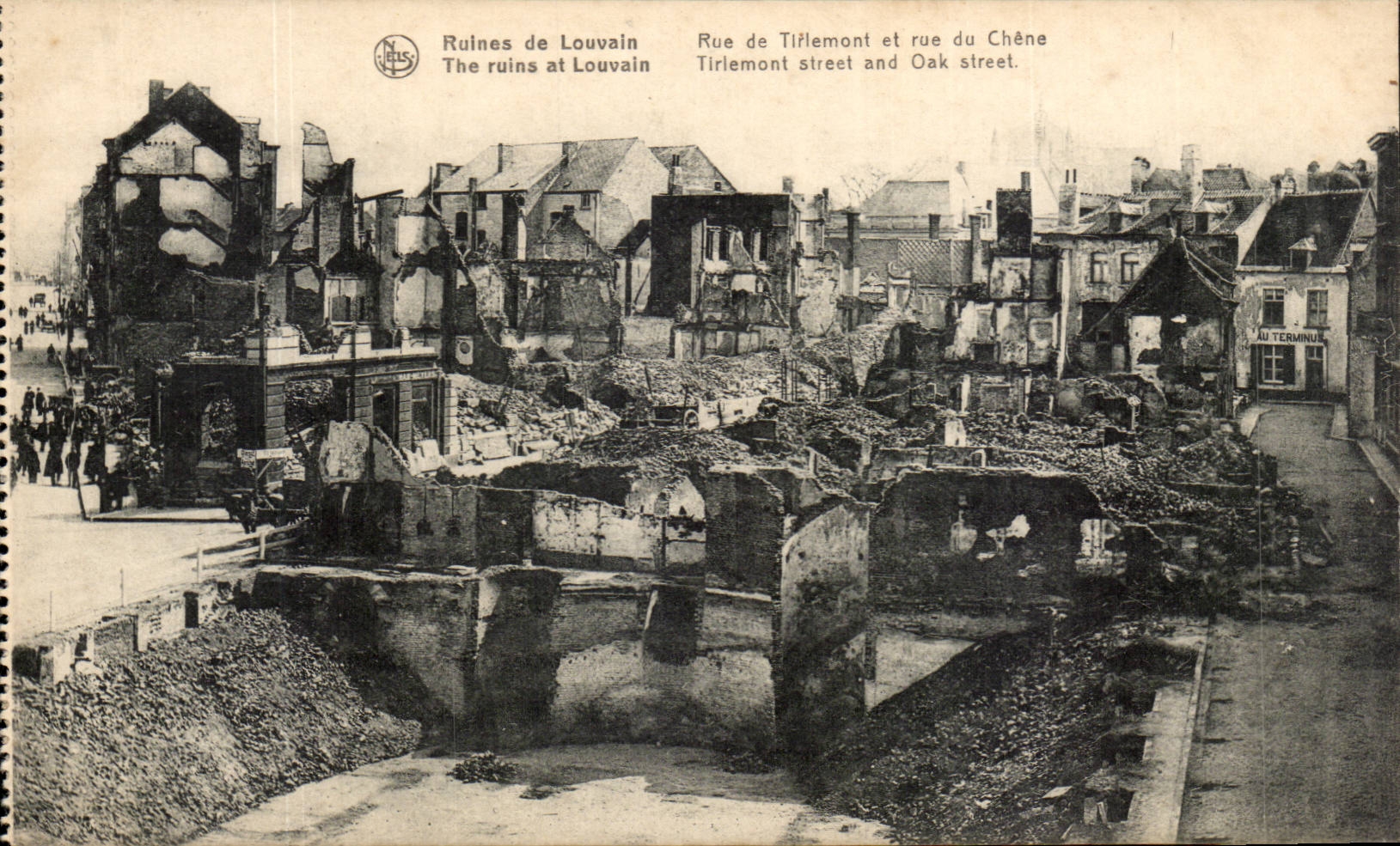Ruines de Louvain — Rue de Tirlemont et rue du Chêne — N.ELS