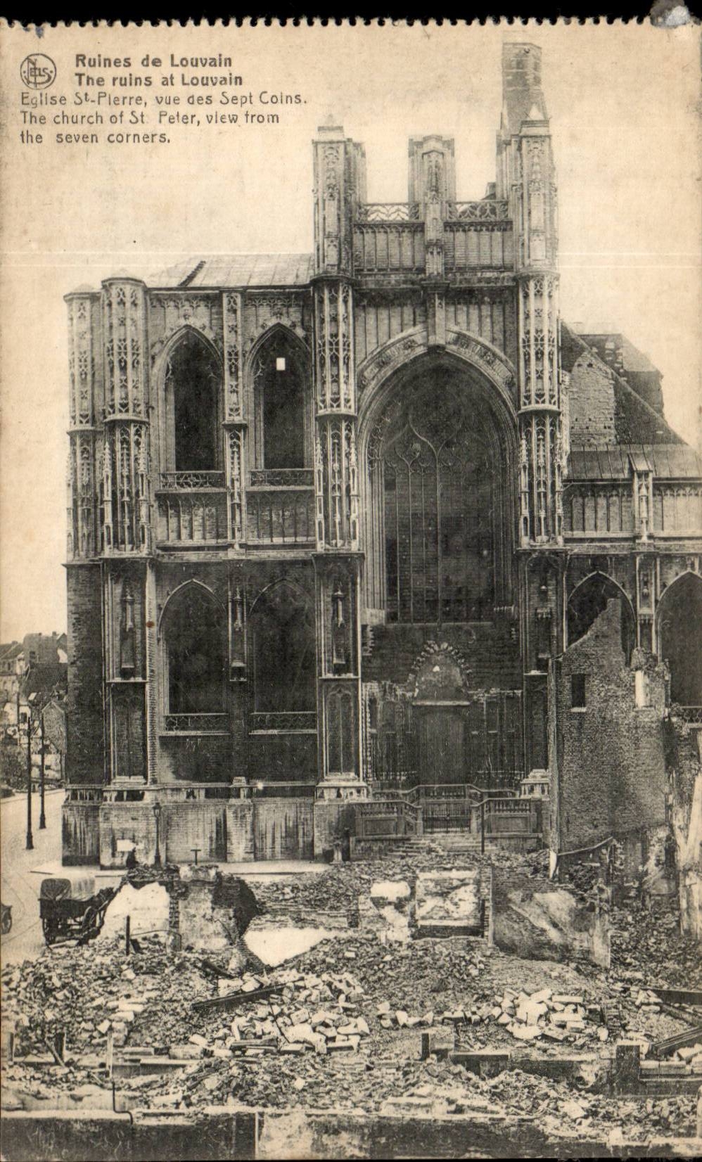 Ruines de Louvain — Église Saint-Pierre vue des Sept Coins — éditeur Neis