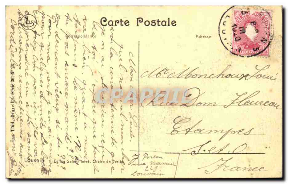Église Saint-Pierre — Chaire de Pèlerin — Éditeur Tihl, série 387 — Rückseite
