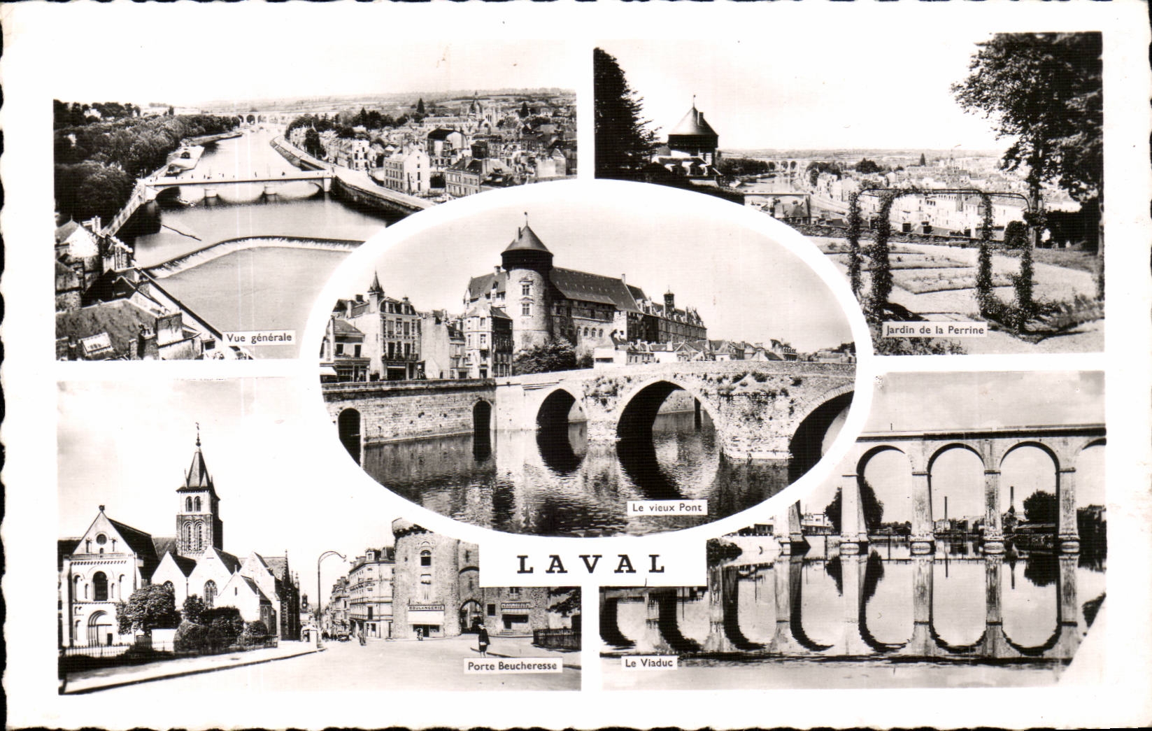 La Vallée — Vue générale, Le vieux Pont, Porte Beucheresse, Le Viaduc, Jardin de la Perrine — Éditions ARTAUD père et fils, Nantes