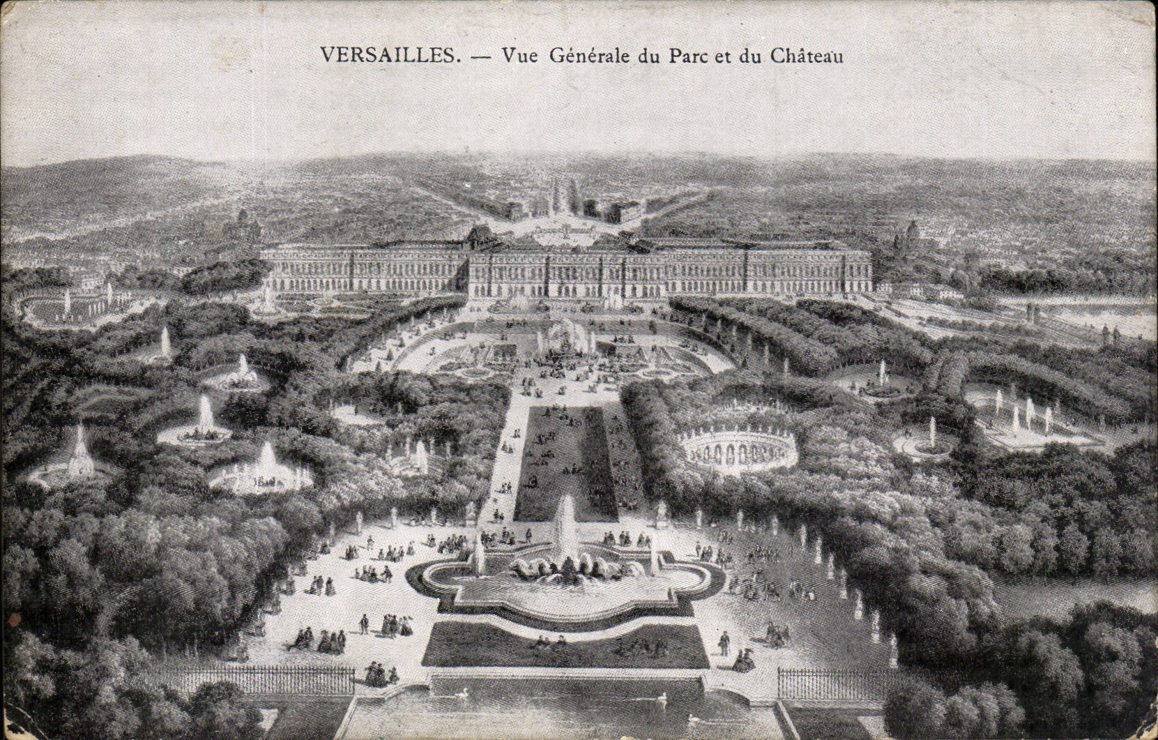 CPA Versailles Vue generale du parc et du chateau