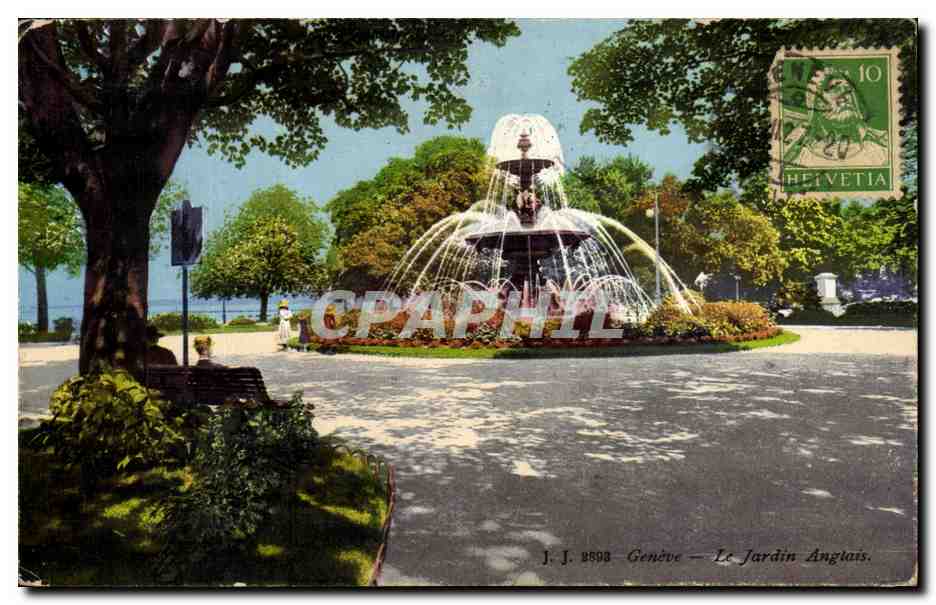 CPA Suisse Geneve Le jardin anglais