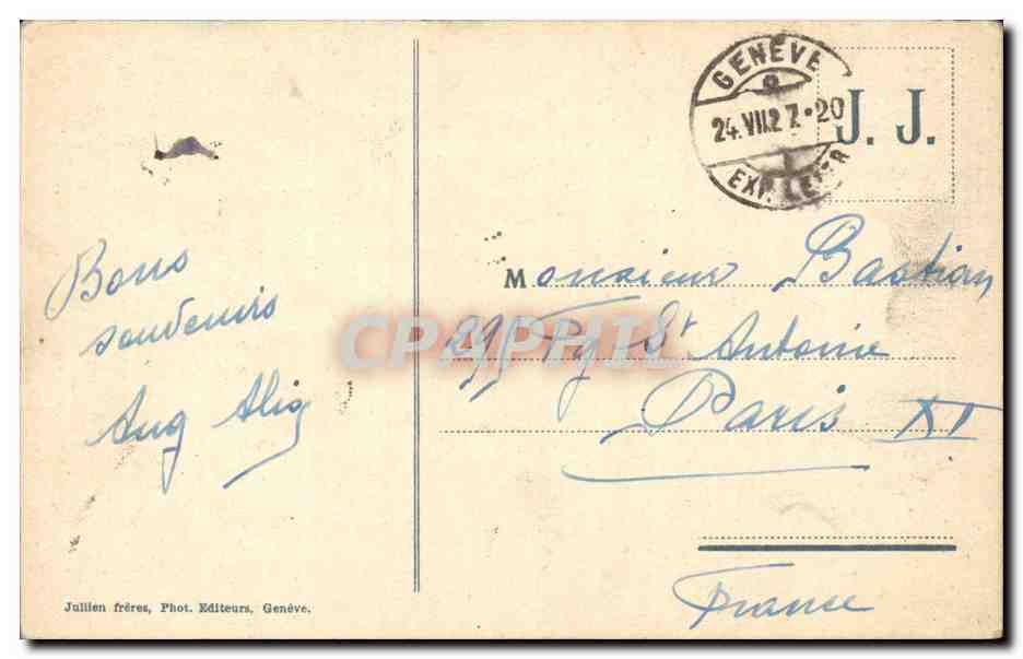 CPA Suisse Geneve Le jardin anglais — Rückseite