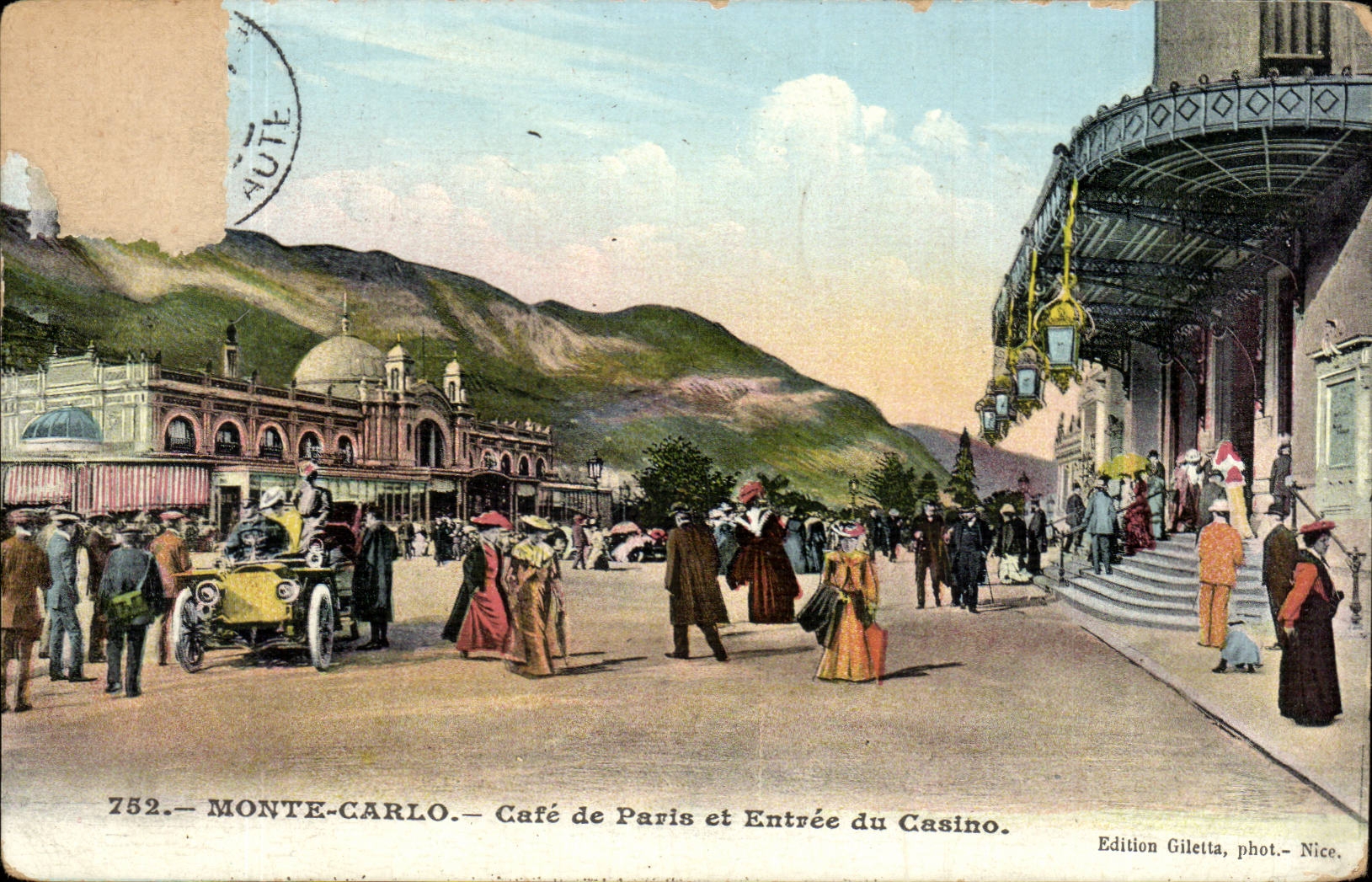 CPA Monaco Monte Carlo Cafe de Paris et entree du casino
