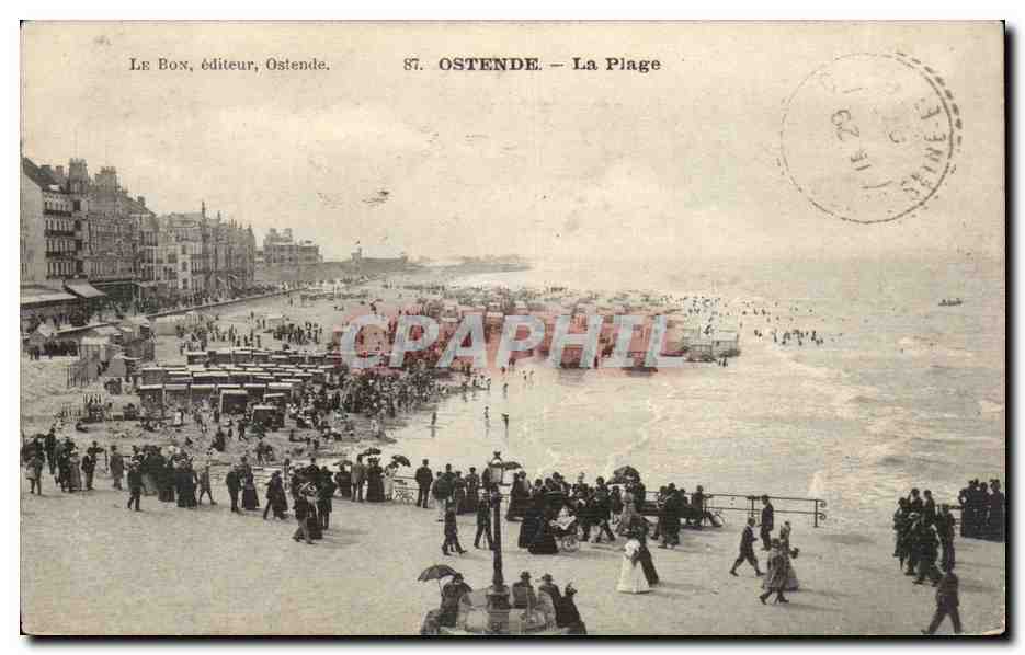 CPA Belgique Ostende La plage