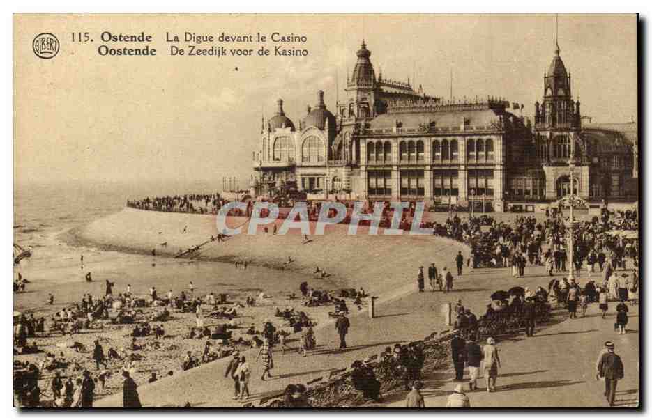CPA Belgique Ostende La digue devant le casino