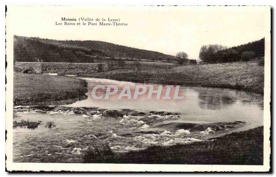 CPA Luxembourg Maissin Vallee de la Lesse Les bains et la pont Marie Therese