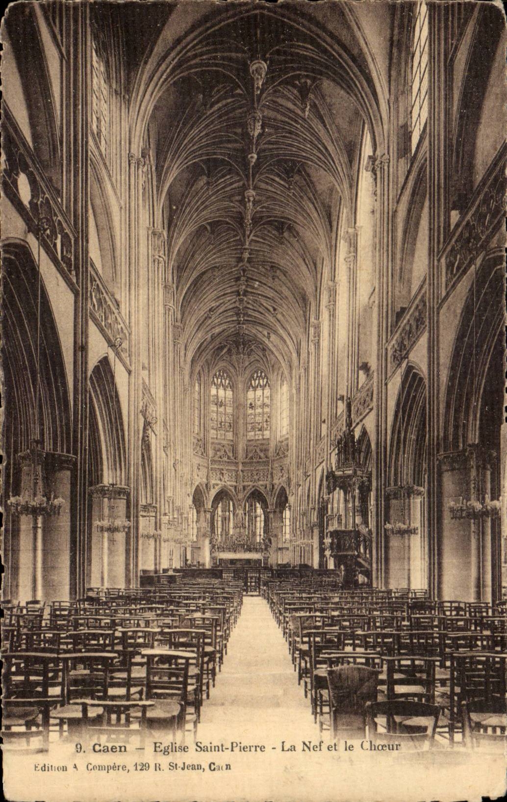 Caen — Église Saint-Pierre - La Nef et le Chœur