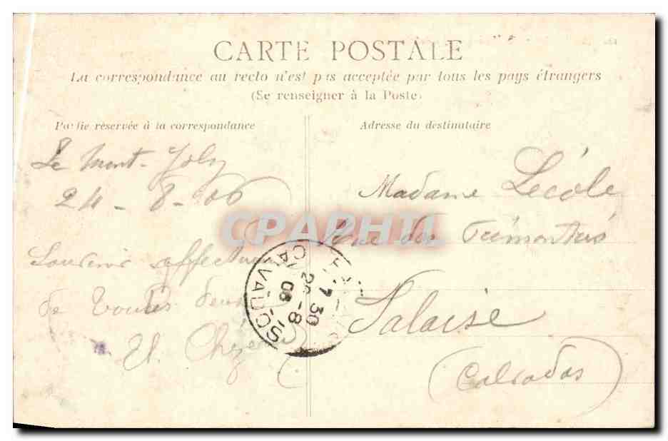 CPA Environs de Falaise La breche au diable — Verso