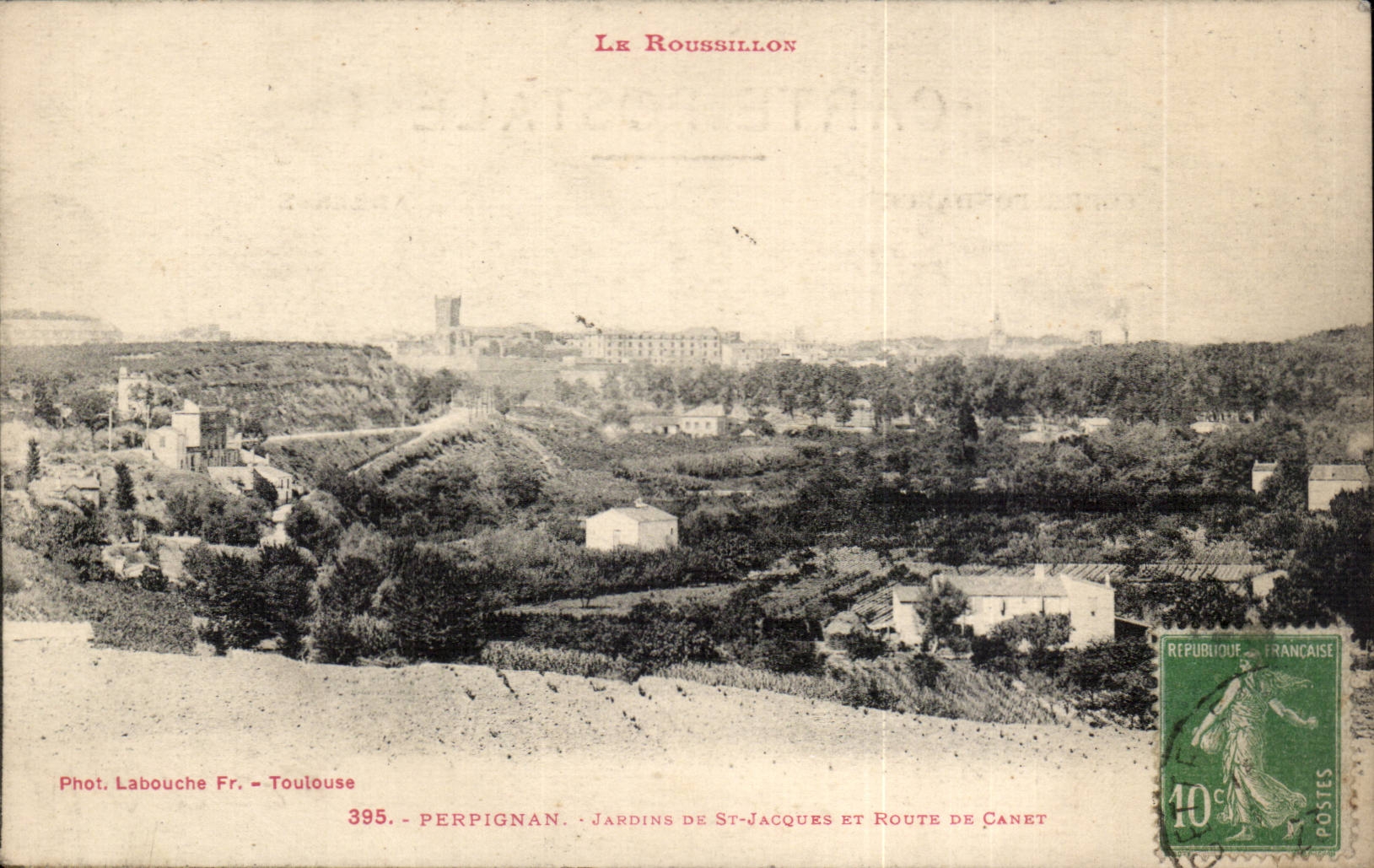 CPA Perpignan Jardins de St Jacques et route de Canet