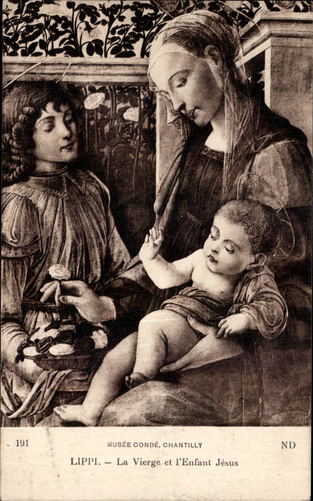 CPA Musee Conde Chantilly Lippi La vierge et l'enfant Jesus