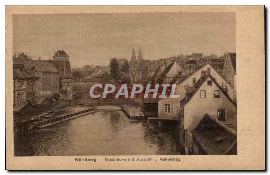 CPA Nurnberg Maxbrucke mit Aussicht v Kettensteg