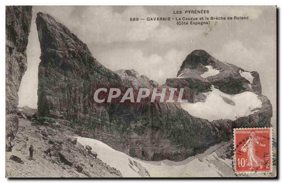 CPA Gavarnie Le casque et la breche de Roland
