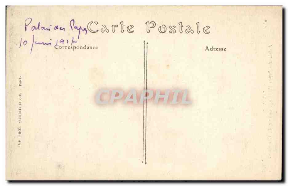CPA Avignon palais des Papes Galerie du conclave — Verso