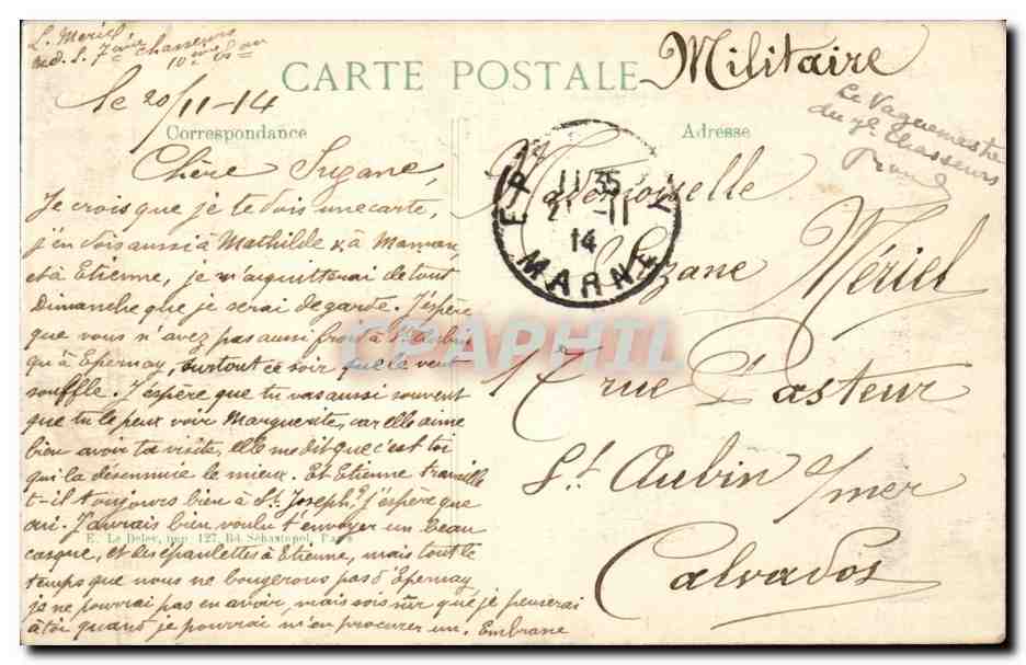CPA Bombardement de Reims La cathedrale en feu — Rückseite