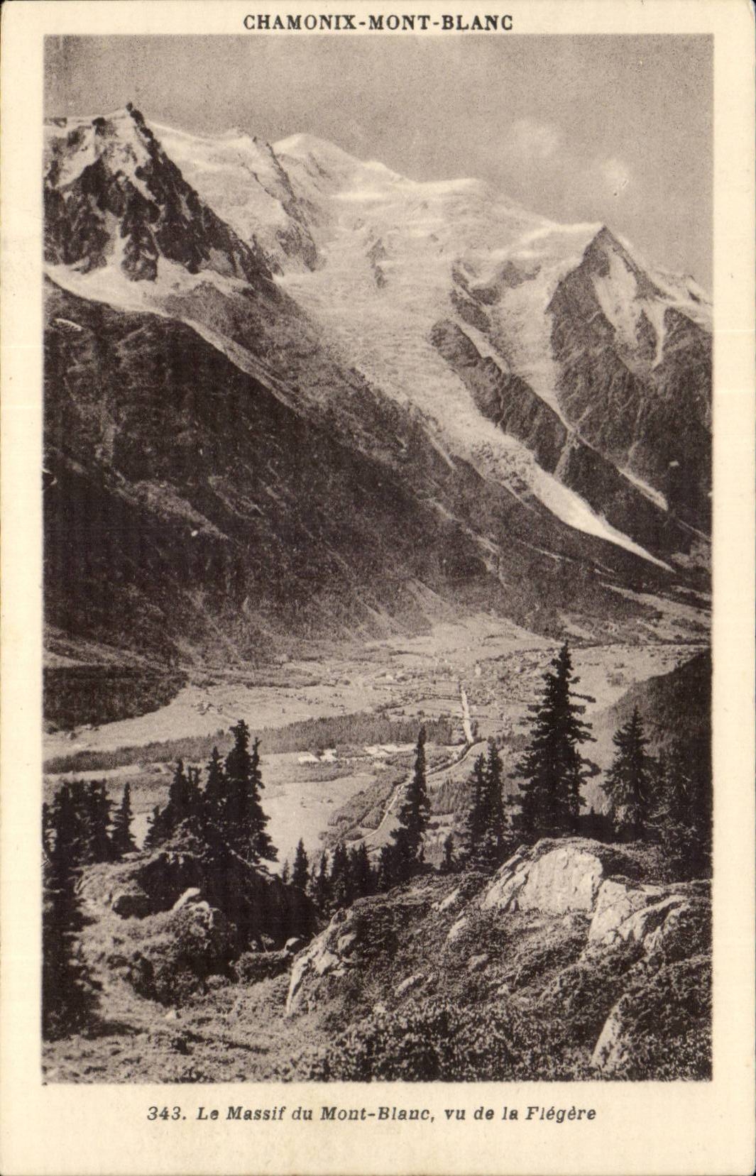 Le Massif du Mont-Blanc vu de la Flégère — Chamonix-Mont-Blanc — Gay-Couttet, n°343