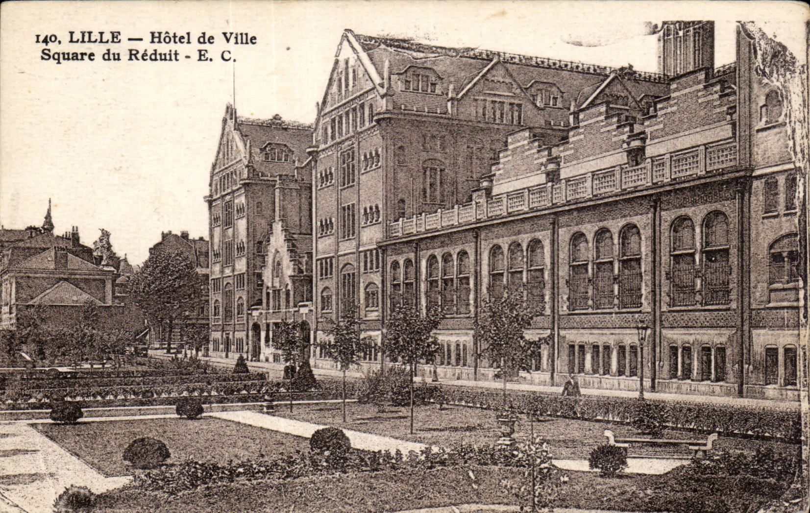 CPA Lille Hotel de ville Square du reduit