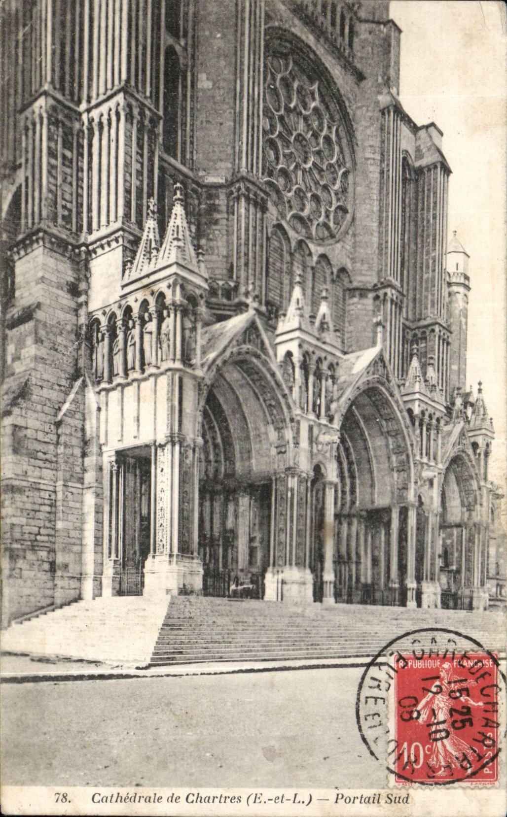 CPA Chartres La cathedrale Portail sud