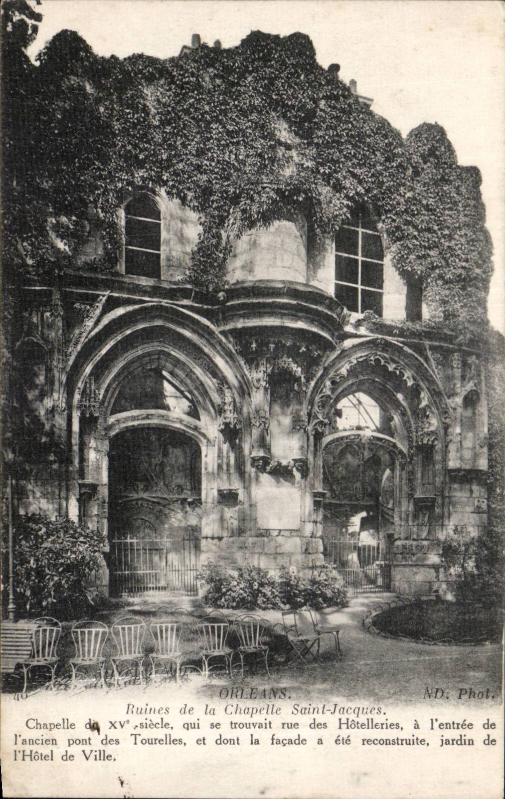 CPA Orleans Ruines de la chapelle Saint Jacques