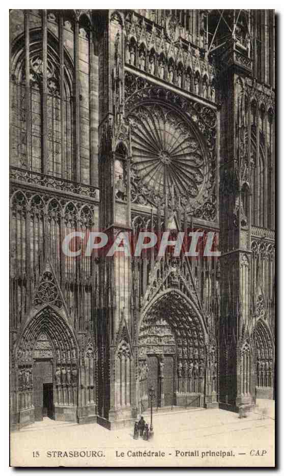 CPA Strasbourg La cathedrale Portail principal