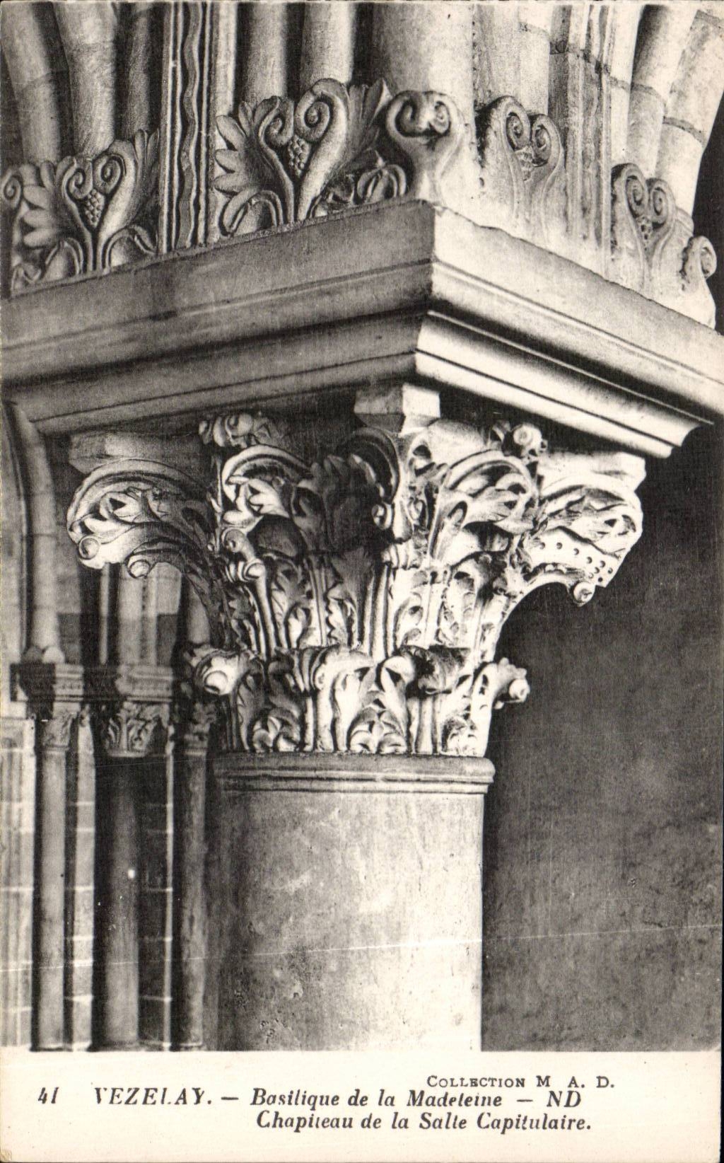 Vézelay — Basilique de la Madeleine — Chapiteau de la Salle Capitulaire