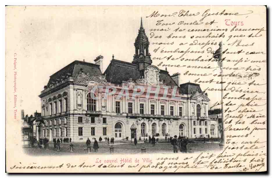 CPA Tours Le nouvel hotel de ville