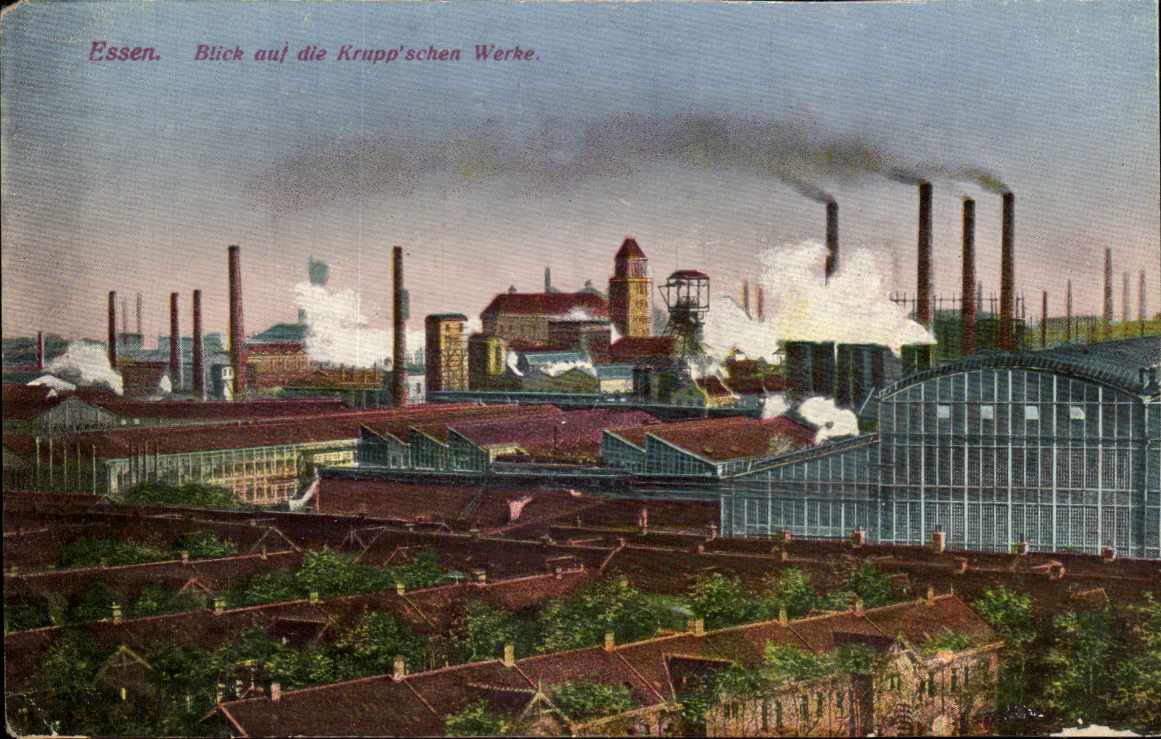 CPA Essen Ruhr Blick auf die Krupp schon WErke