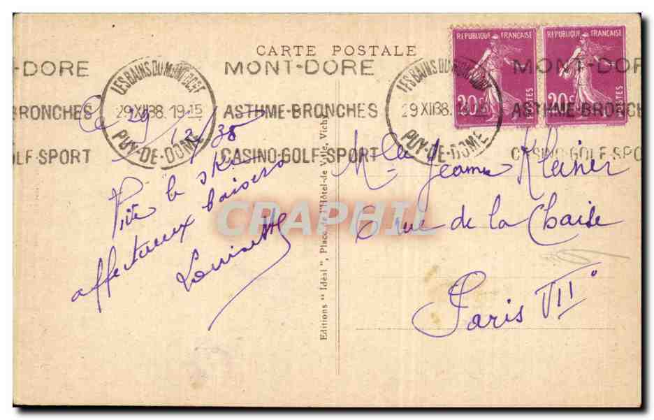 CPA Clermont Ferrand Portail occidental de la cathedrale — Rückseite