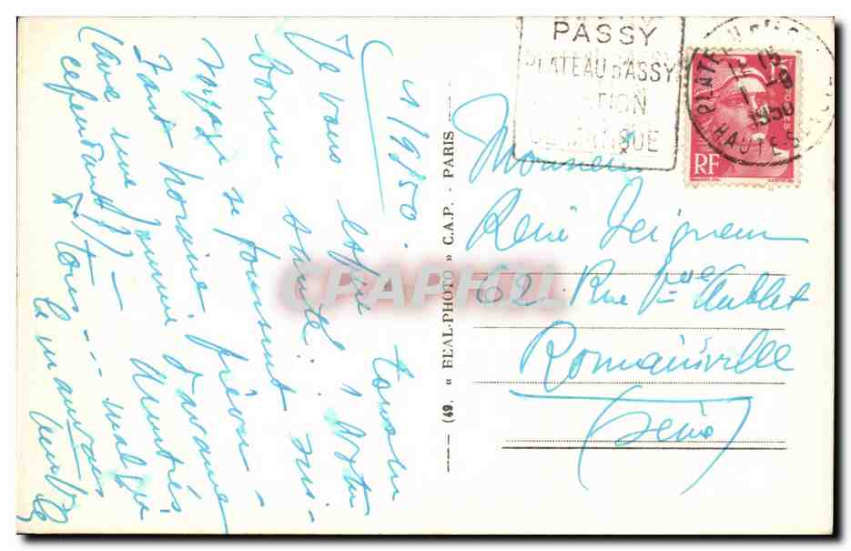 CPA Assy Passy Sancellemoz et le Mont Blanc — Verso