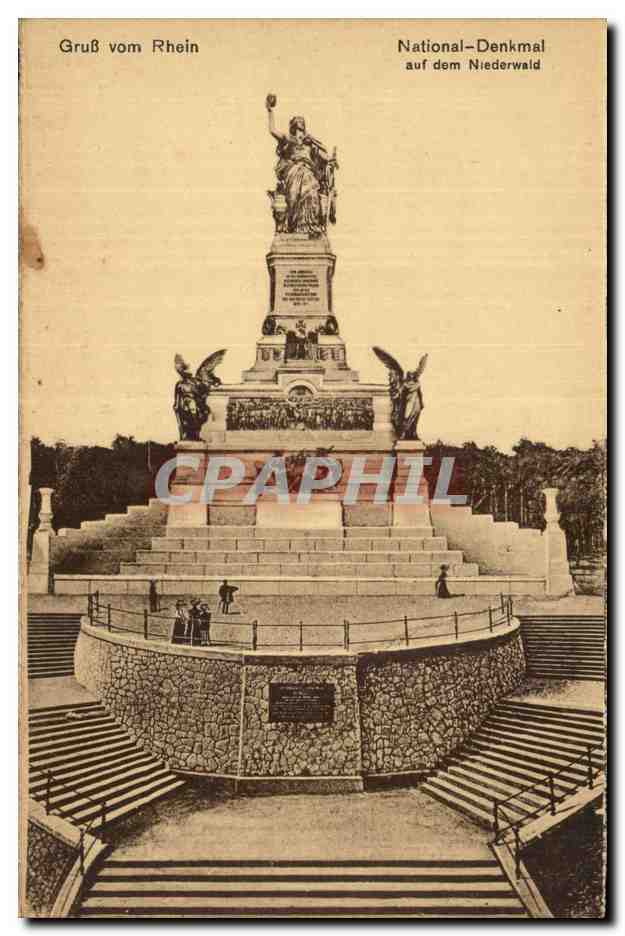 CPA Gruss von Rhein National denkmal auf dem Biederwald