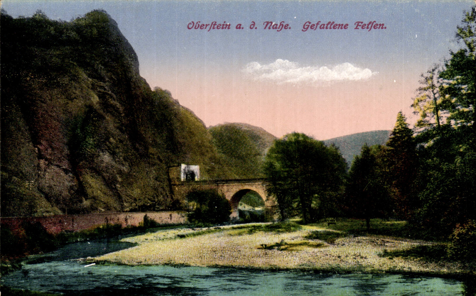 CPA oberftein a d Nahe Gefaltene Felten