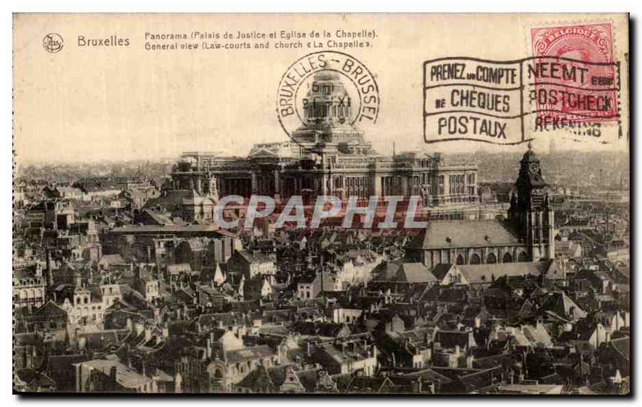 CPA Bruxelles Panorama Palais de justice et eglise de la chapelle