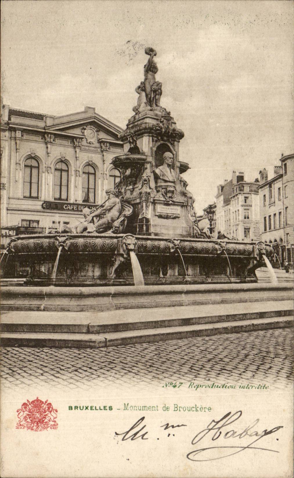 CPA Belgique Bruxelles Monument de Brouckere