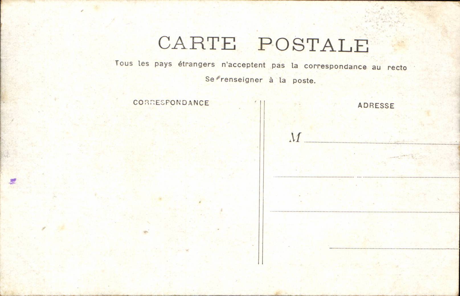 CPA Paris Chambre des deputes — Rückseite