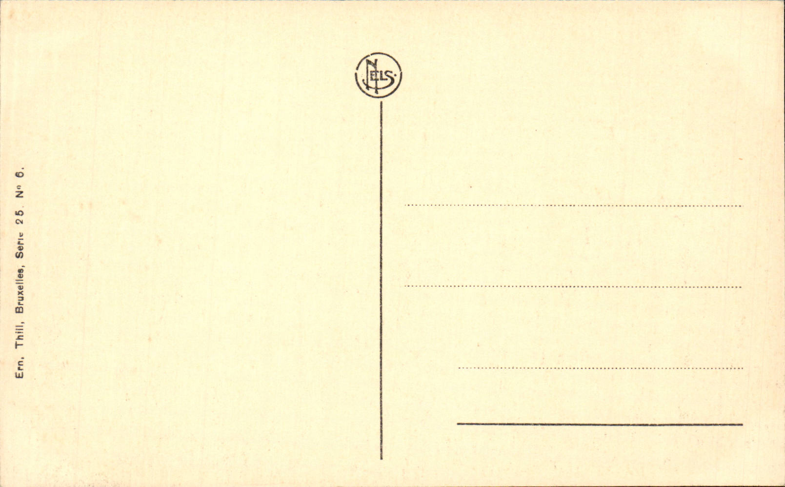 Anvers — La Cathédrale — éditeur Thill, série 25, n° 6 — Verso