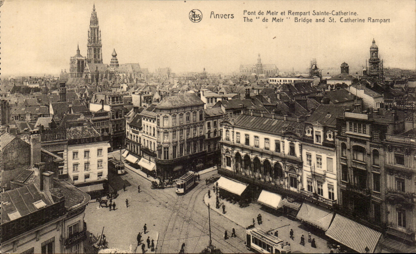 CPA Belgique Anvers Pont de Meir et rempart Sainte Catherine