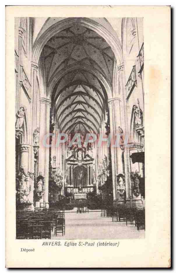 CPA Belgique Anvers Eglise St Paul (interieur)