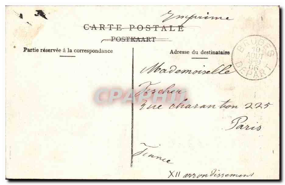 CPA Bruges Justice de paix — Rückseite