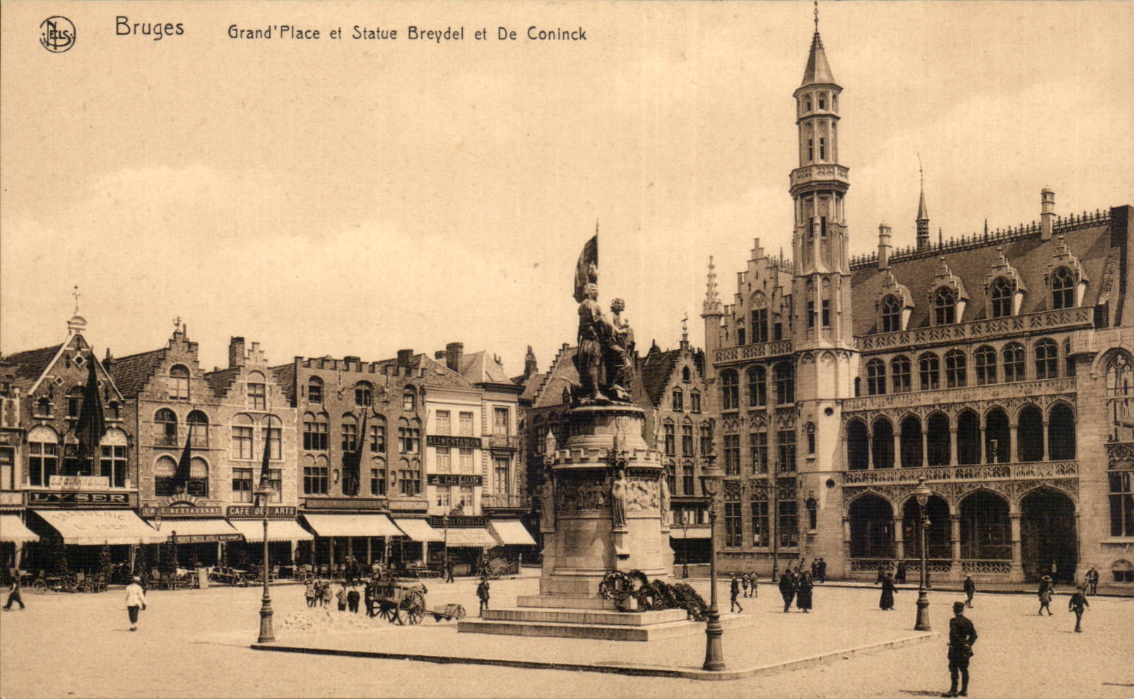 Bruges - Grand'Place et Statue Breydel et De Coninck — éditeur Nais, série luxe N° 35